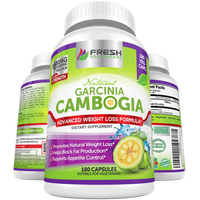 Fresh Healthcare 100% Pure Garcinia Cambogia Natural Extract - 180 Vegan Capsules
