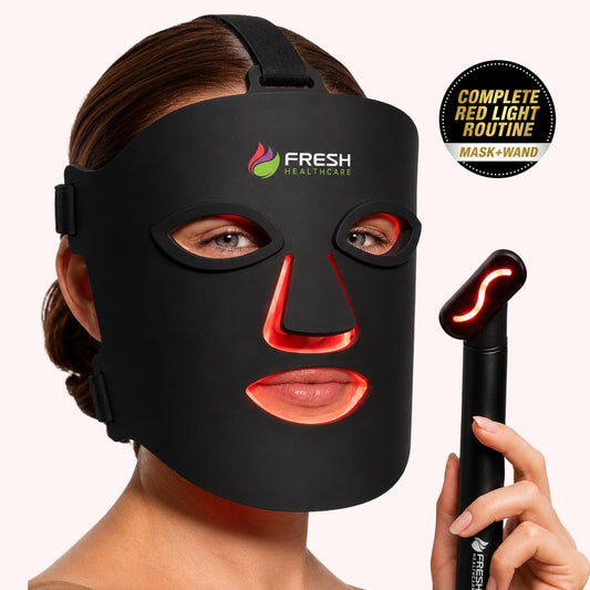 Fresh Healthcare Red Light Face Mask & Wand Kit with Cooling Gel Insert