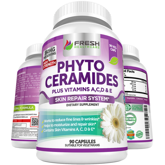 Fresh Healthcare Phytoceramides 350mg with Vitamins A,C,D & E - 90 Vegan Capsules Fresh Healthcare